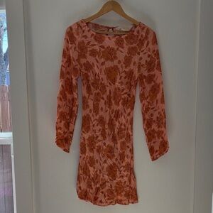 Jen's Pirate Booty Coral Floral Long Sleeve Dress